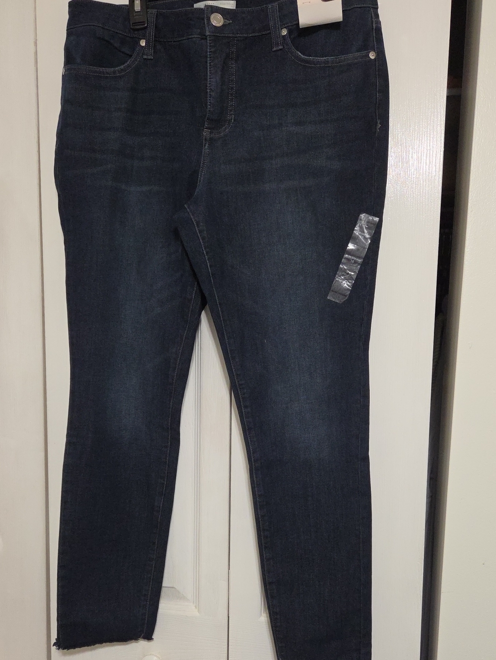 LC Lauren Conrad Super Skinny Mid-Rise Dark Blue Skinny Jeans